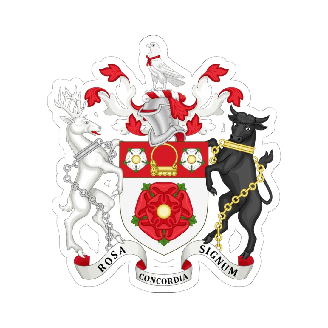 Arms of Northamptonshire County Council (England) (Coat of Arms) STICKER Vinyl Kiss-Cut Decal - The Sticker Space