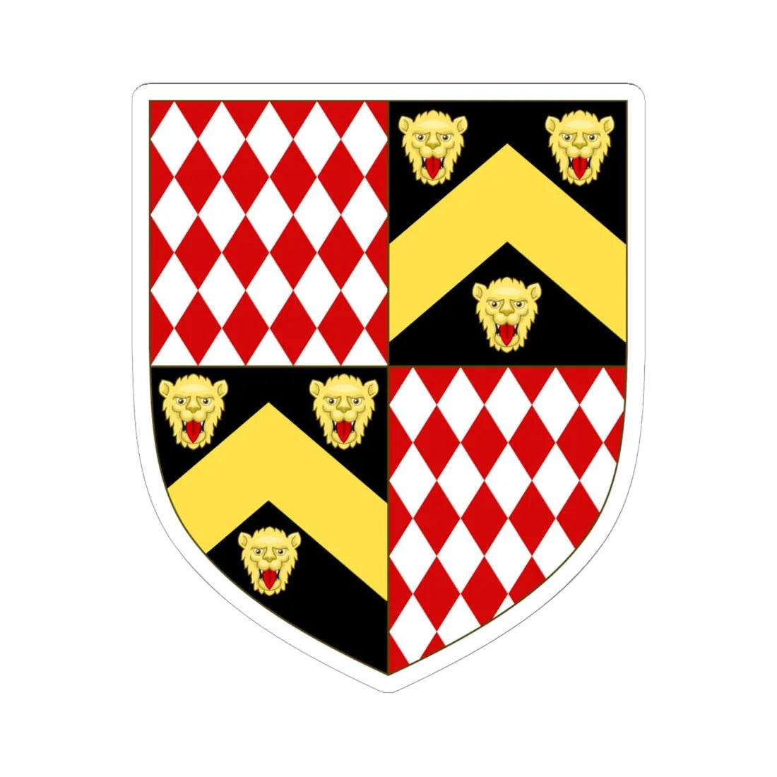 Arms of Wentworth-Fitzwilliam (England) (Coat of Arms) STICKER Vinyl Kiss-Cut Decal - The Sticker Space