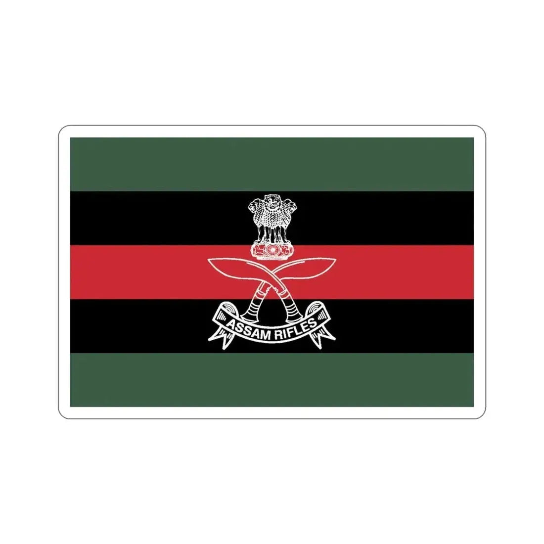 Assam Rifles Flag (India) STICKER Vinyl Die-Cut Decal - The Sticker Space