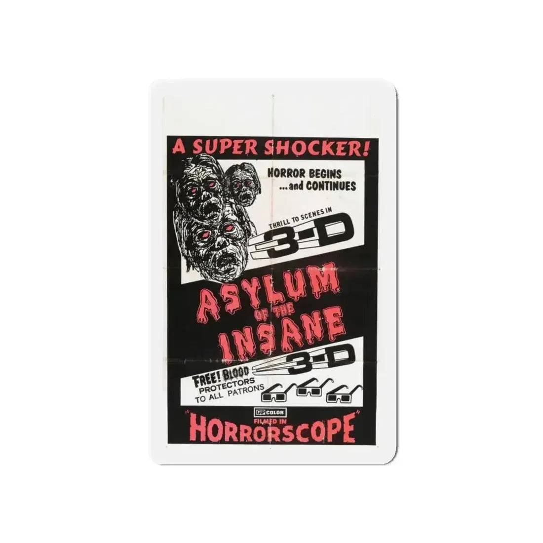 ASYLUM OF THE INSANE 1967 Movie Poster - Refrigerator Magnet - The Sticker Space