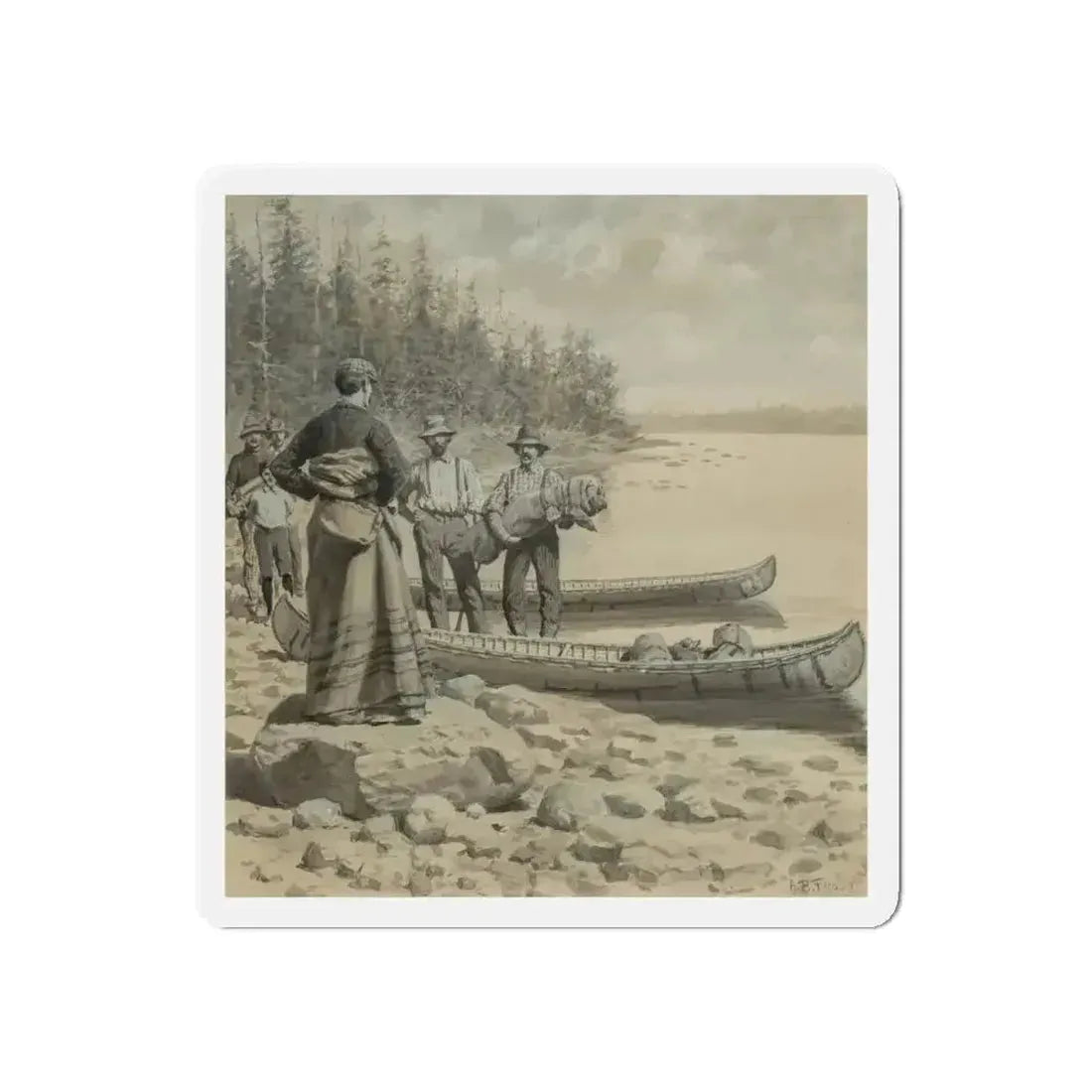 At Camp (Magazine Illustration) Refrigerator Magnet - The Sticker Space