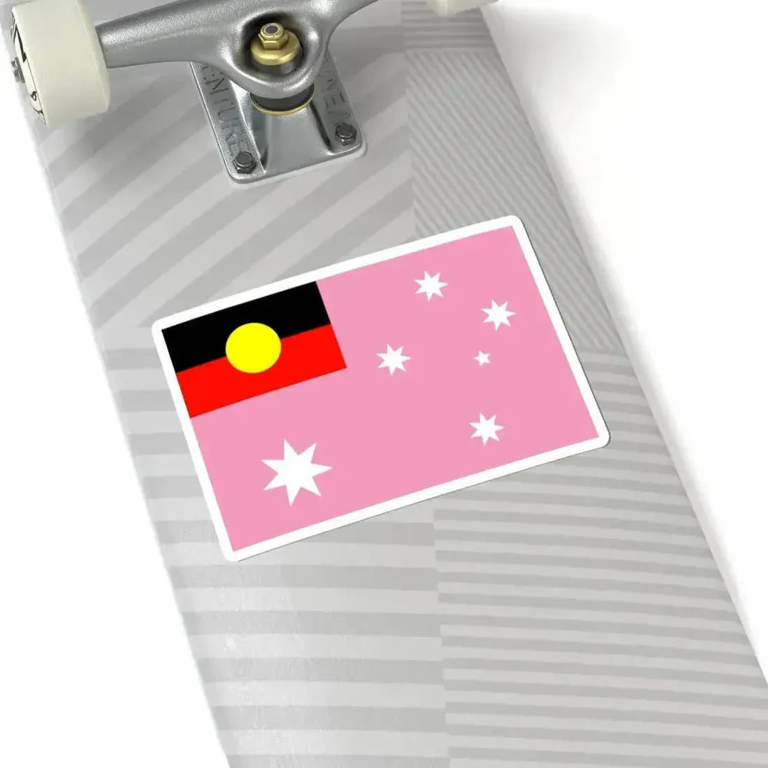 Australian Gay Pride Flag with Aboriginal Flag 2-3 (Australia) STICKER Vinyl Kiss-Cut Decal - The Sticker Space