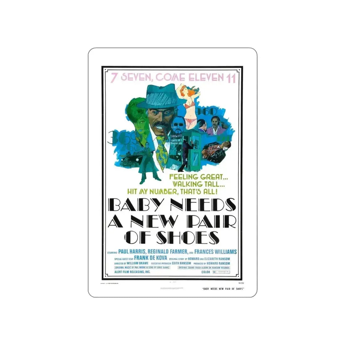 BABY NEEDS A NEW PAIR OF SHOES (JIVE TURKEY) 1974 Movie Poster STICKER Vinyl Die-Cut Decal - The Sticker Space