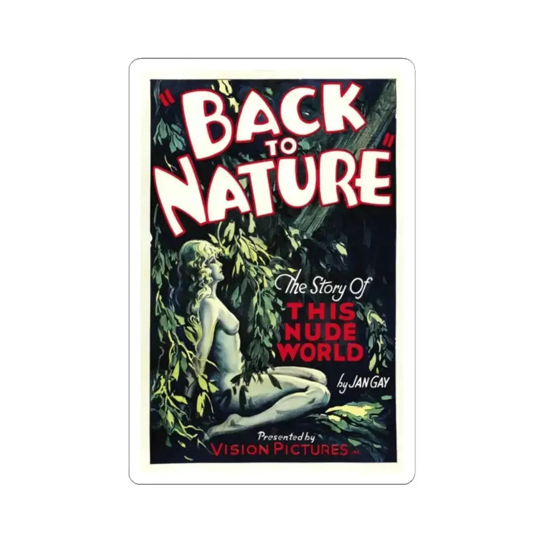 BACK TO NATURE 1933 Movie Poster - STICKER Vinyl Kiss-Cut Decal - The Sticker Space