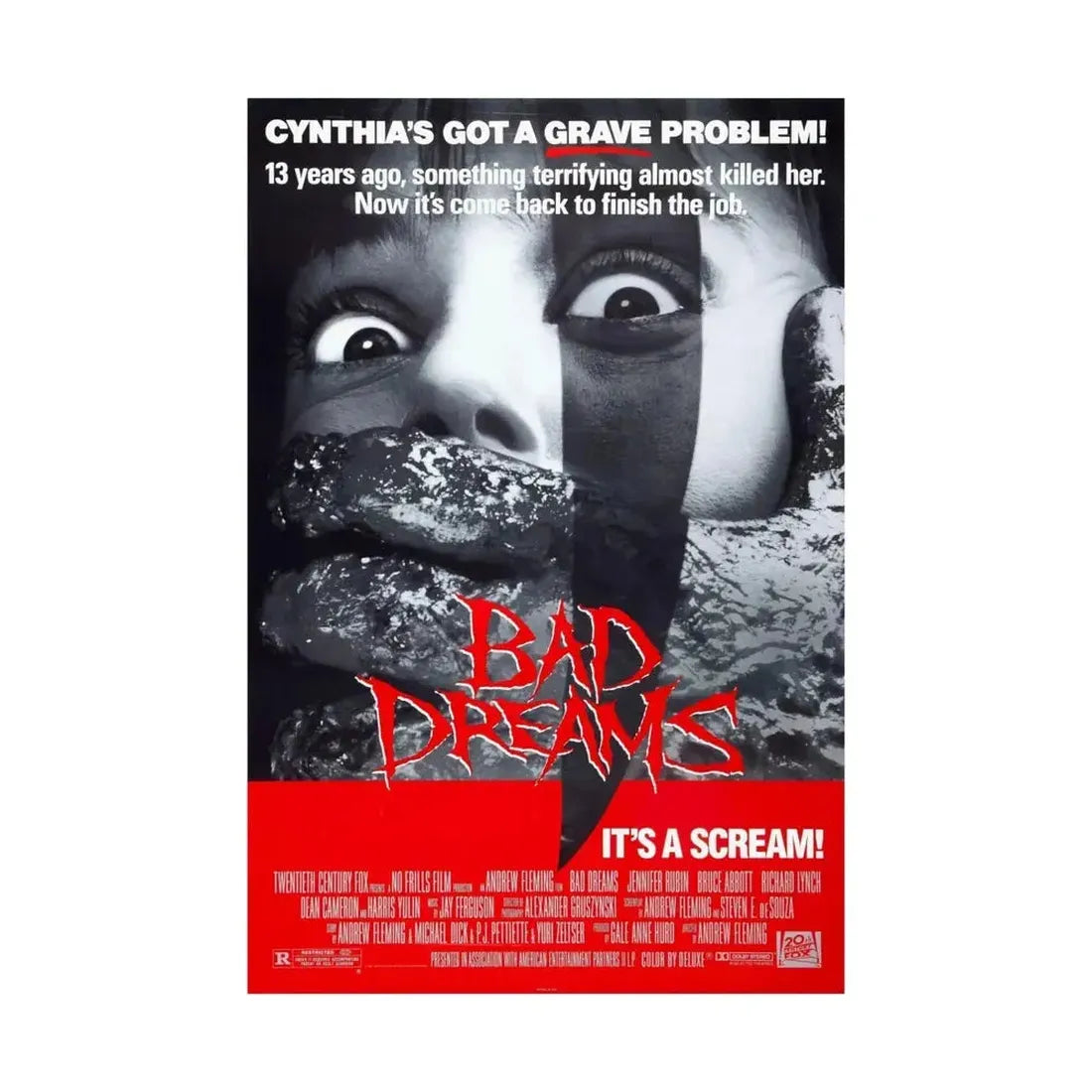 BAD DREAMS 1988 - Paper Movie Poster - The Sticker Space