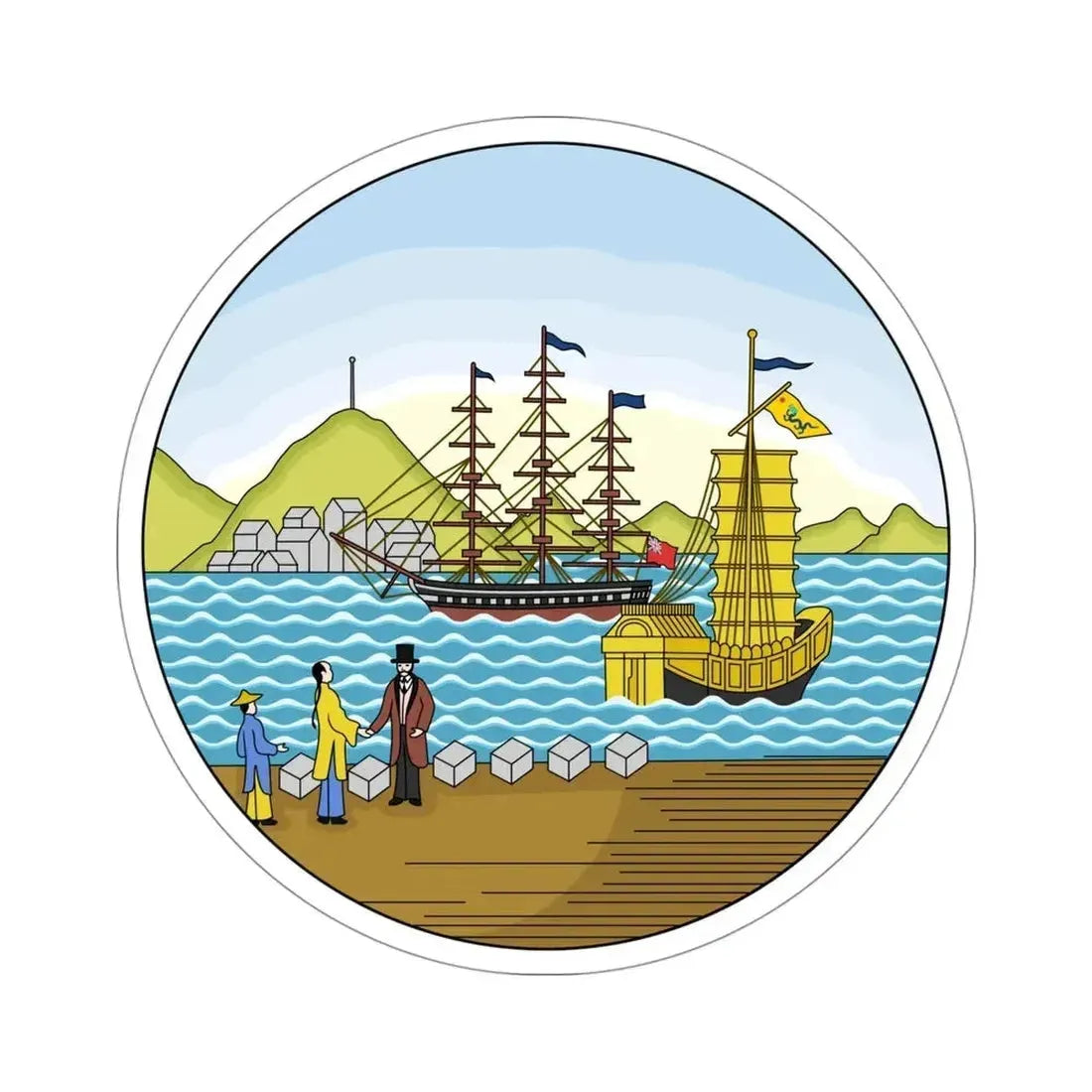 Badge of Hong Kong (1876–1955) STICKER Vinyl Die-Cut Decal - The Sticker Space