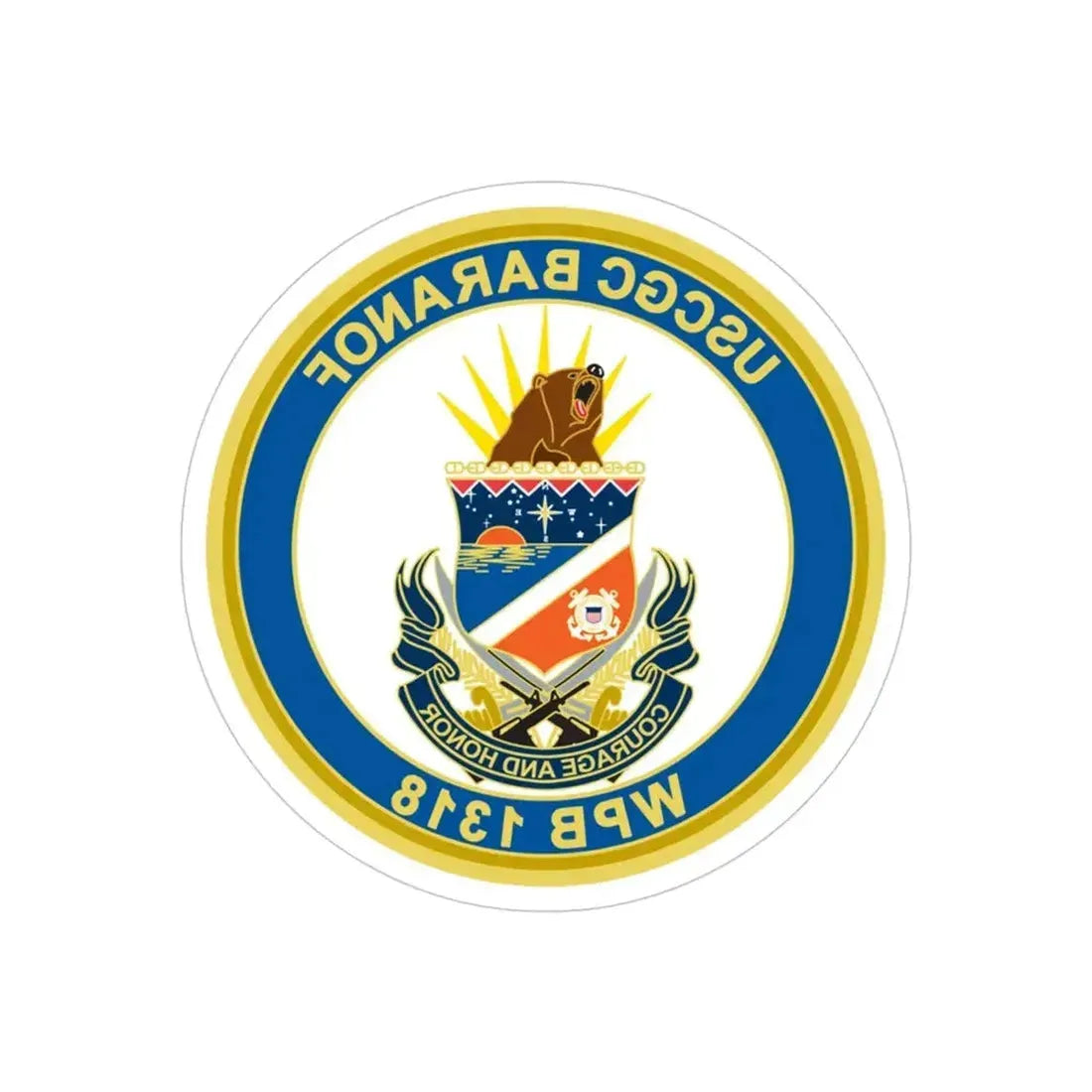 Baranof WPB 1318 (U.S. Coast Guard) REVERSE PRINT Transparent Die-Cut STICKER - The Sticker Space