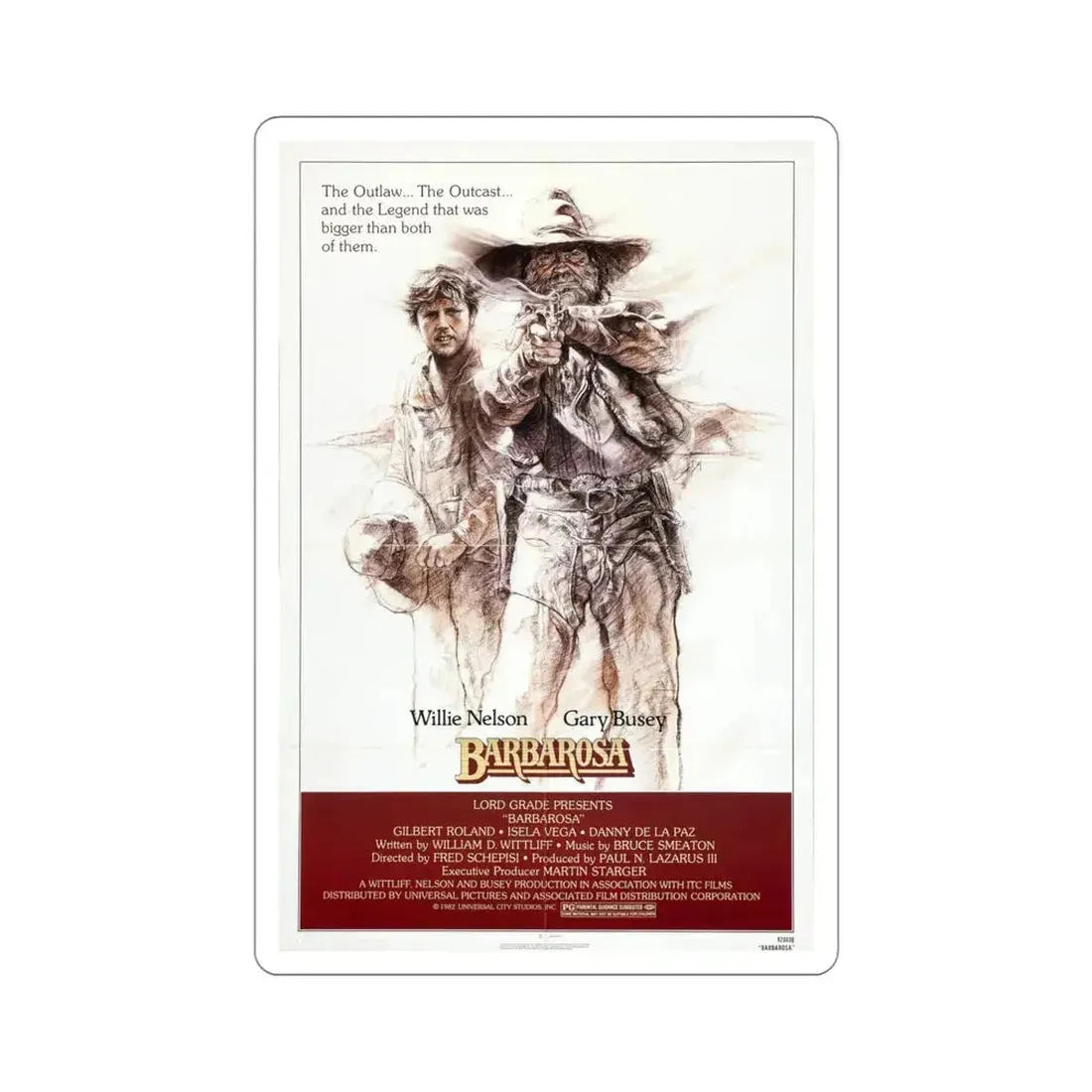 Barbarosa 1982 Movie Poster STICKER Vinyl Die-Cut Decal - The Sticker Space