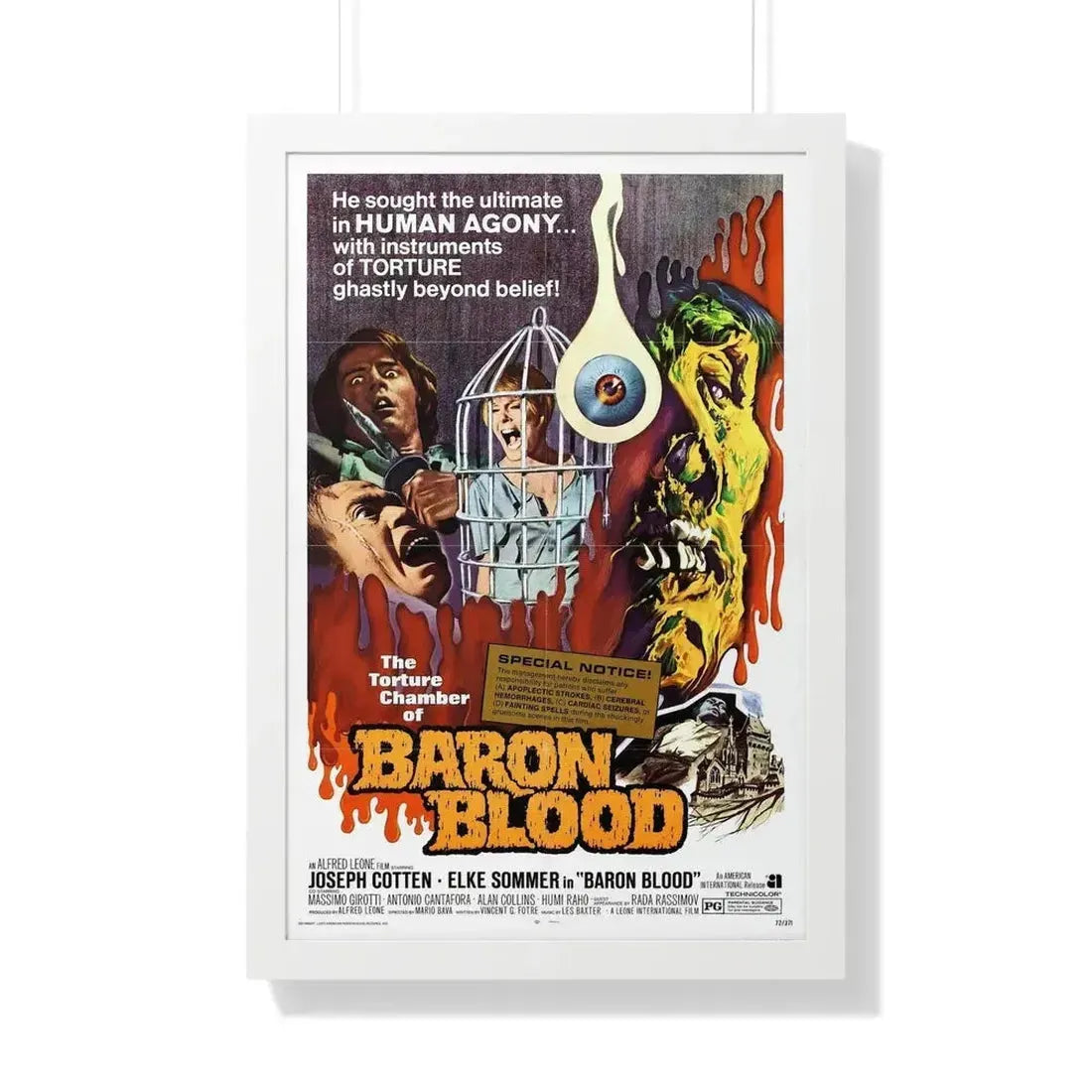 BARON BLOOD 1972 - Framed Movie Poster - The Sticker Space