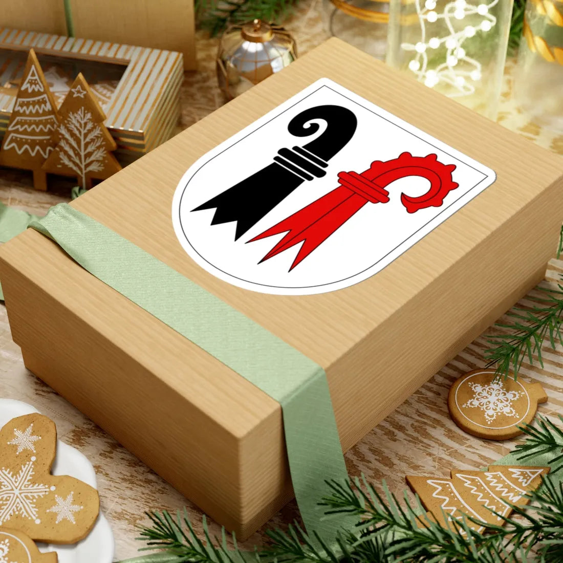 Basel-StadtLandschaft (Switzerland) (Coat of Arms) STICKER Vinyl Kiss-Cut Decal - The Sticker Space