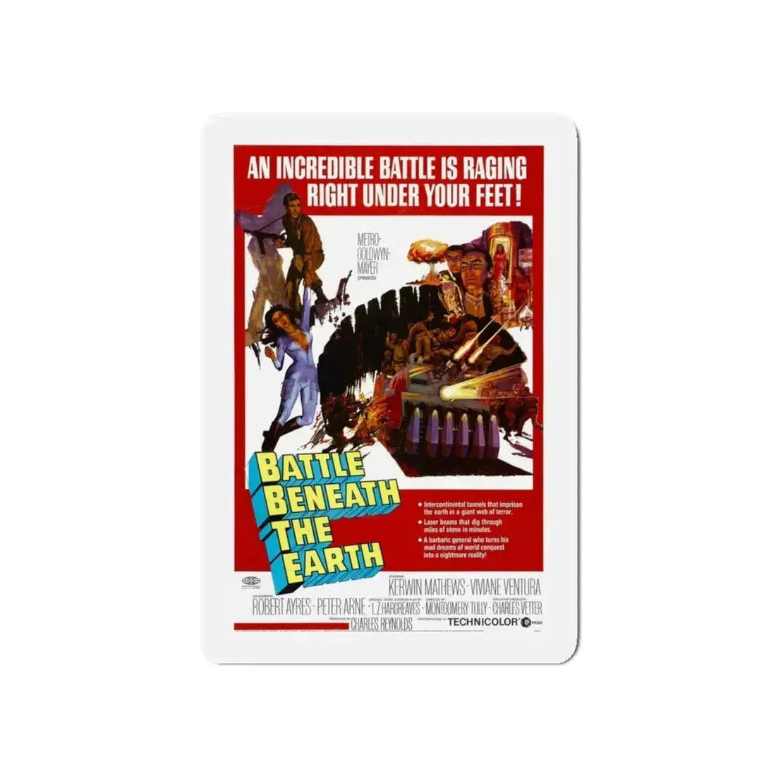 BATTLE BENEATH THE EARTH 1967 Movie Poster - Refrigerator Magnet - The Sticker Space