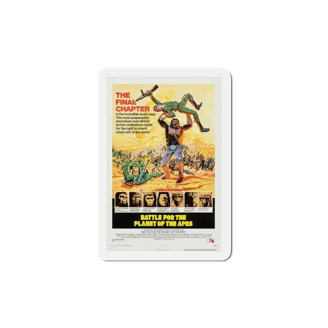 Battle for the Planet of the Apes 1973 Movie Poster Refrigerator Magnet - The Sticker Space