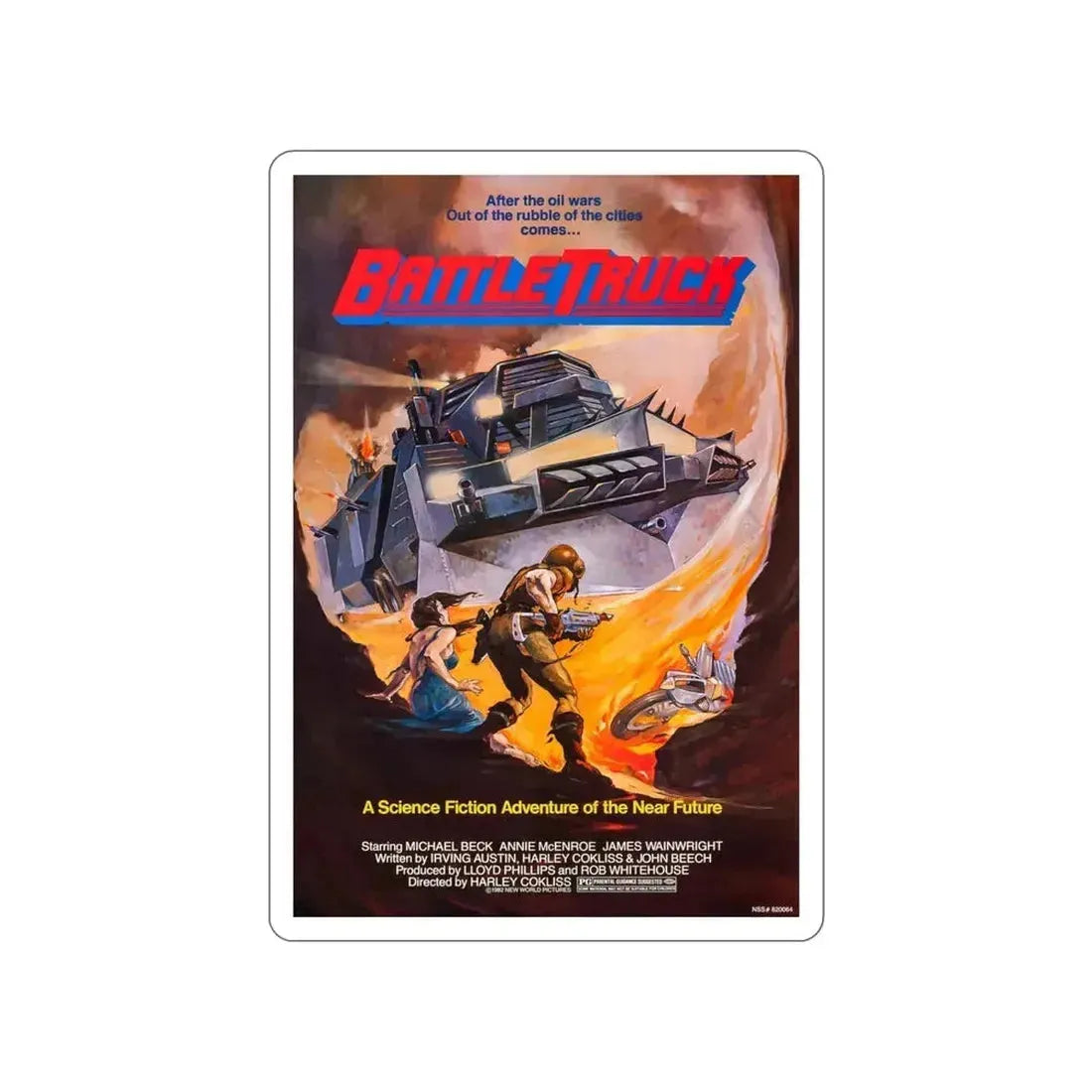 BATTLETRUCK (WARLORDS OF THE 21ST CENTURY) 1982 Movie Poster STICKER Vinyl Die-Cut Decal - The Sticker Space