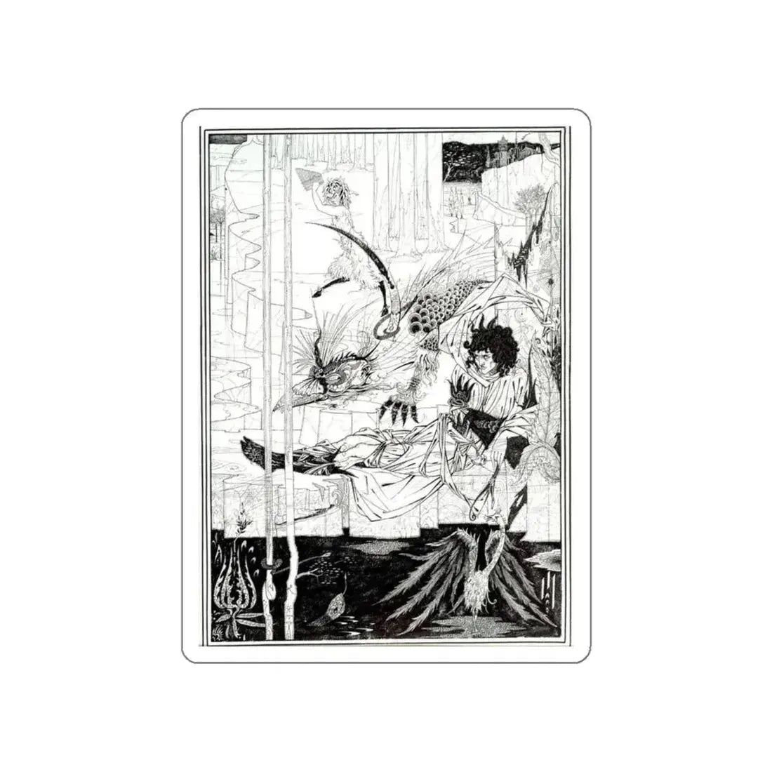 BEARDSLEY, Aubrey - How King Arthur Saw the Questing Beast (Artwork) STICKER Vinyl Die-Cut Decal - The Sticker Space