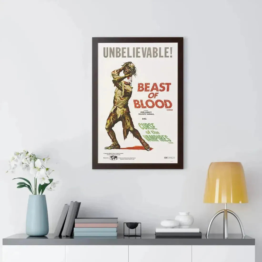 BEAST OF BLOOD & CURSE OF THE VAMPIRES 1970 - Framed Movie Poster - The Sticker Space