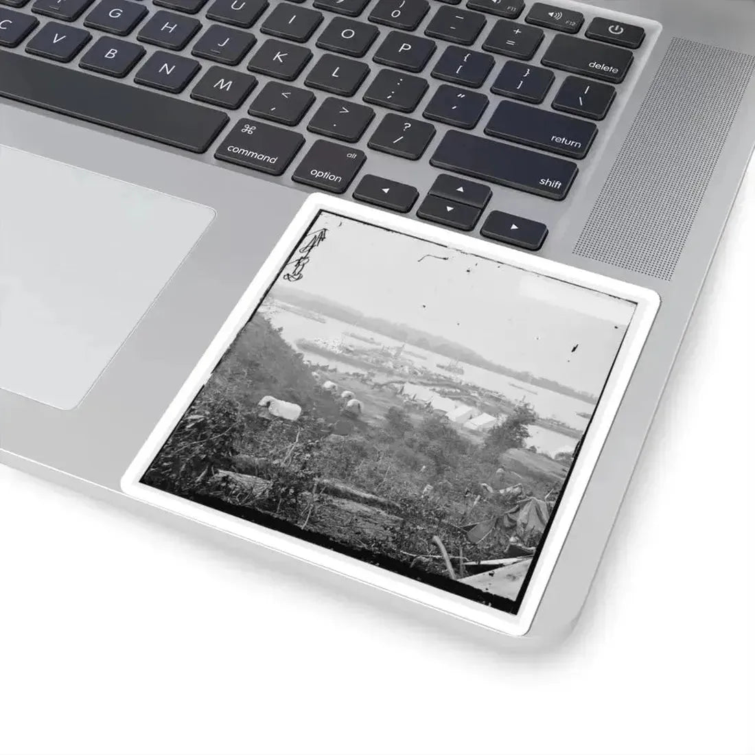 Belle Plain, Va. Army Wagons and Transports at the Lower Landing (U.S. Civil War) STICKER Vinyl Kiss-Cut Decal - The Sticker Space