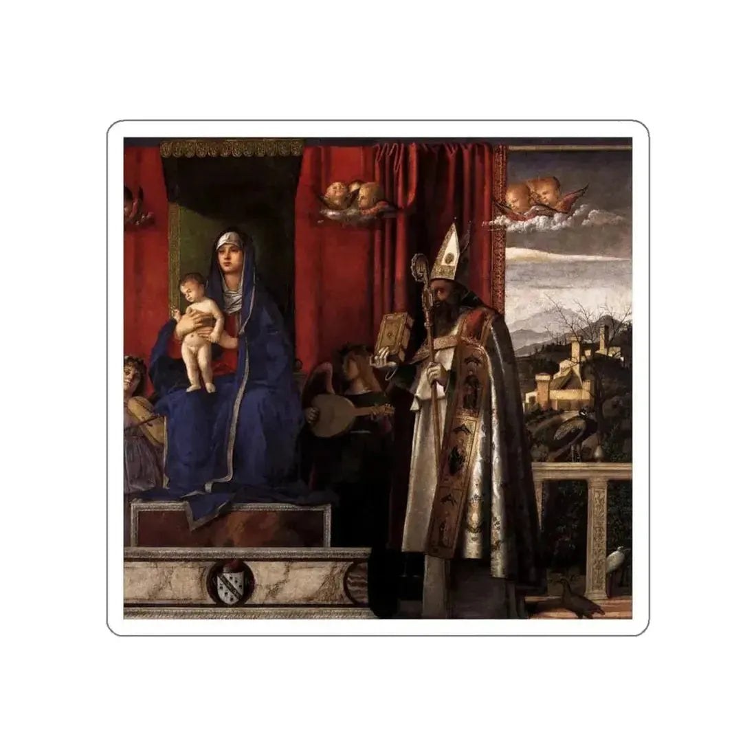 BELLINI, Giovanni - 1480-89 - 3.Barbarigo Altarpiece - Barbarigo Altarpiece (detail)2 (Artwork) STICKER Vinyl Die-Cut Decal - The Sticker Space