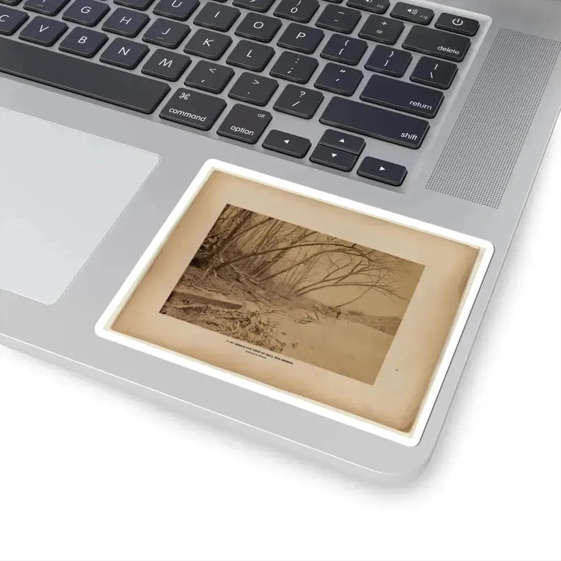 Bird's Eye View of Bull Run Bridge, Looking Up Stream (U.S. Civil War) STICKER Vinyl Kiss-Cut Decal - The Sticker Space