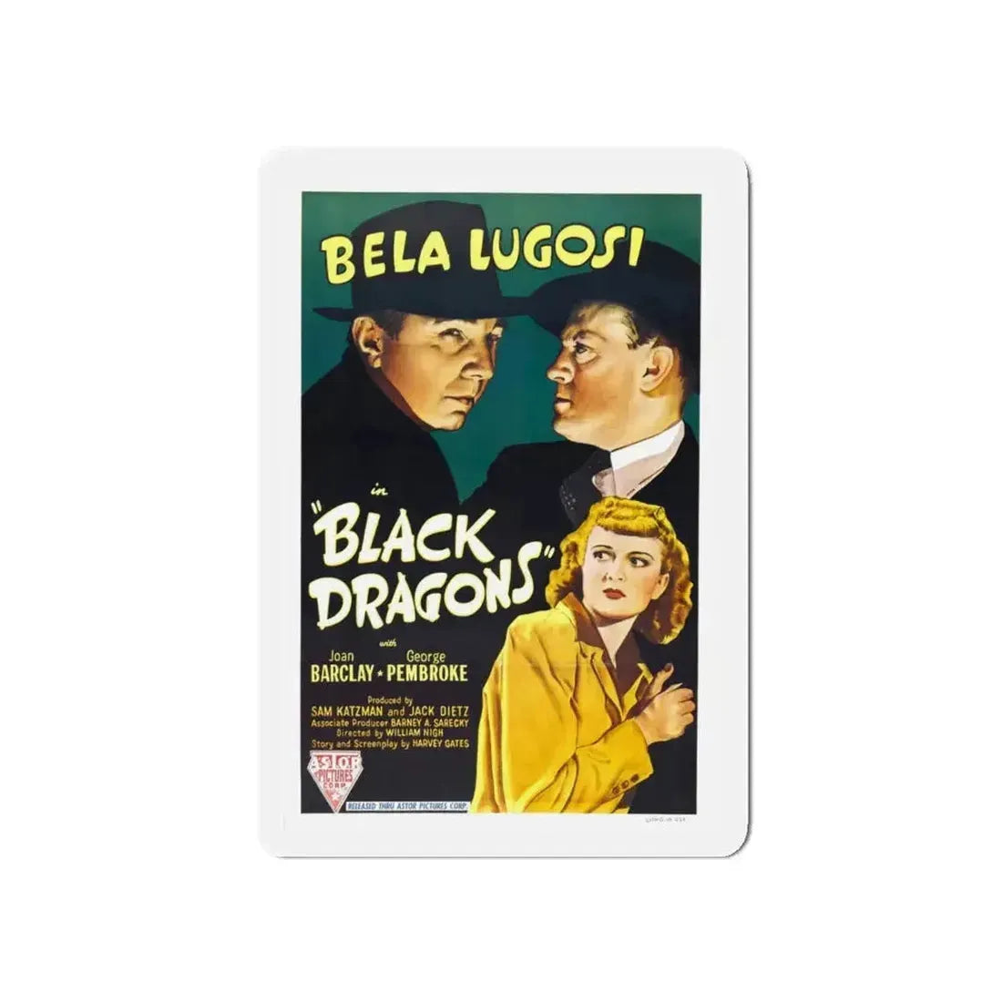 BLACK DRAGONS 1942 Movie Poster - Refrigerator Magnet - The Sticker Space