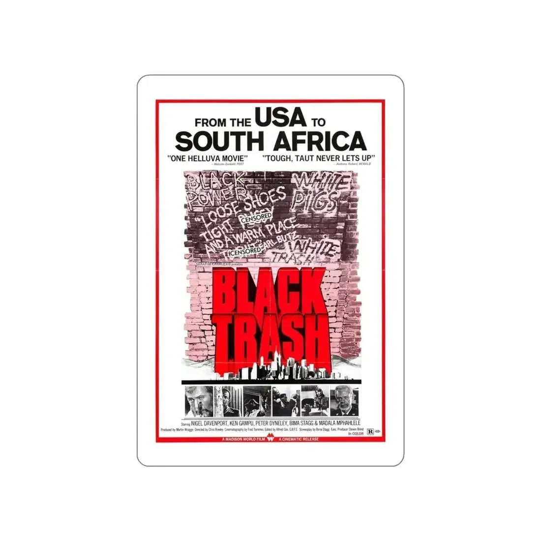 BLACK TRASH (SOUL PATROL) 1976 Movie Poster STICKER Vinyl Die-Cut Decal - The Sticker Space