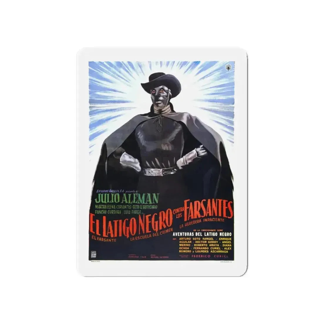 BLACK WHIP AGAINST THE IMPOSTERS 1962 Movie Poster - Refrigerator Magnet - The Sticker Space