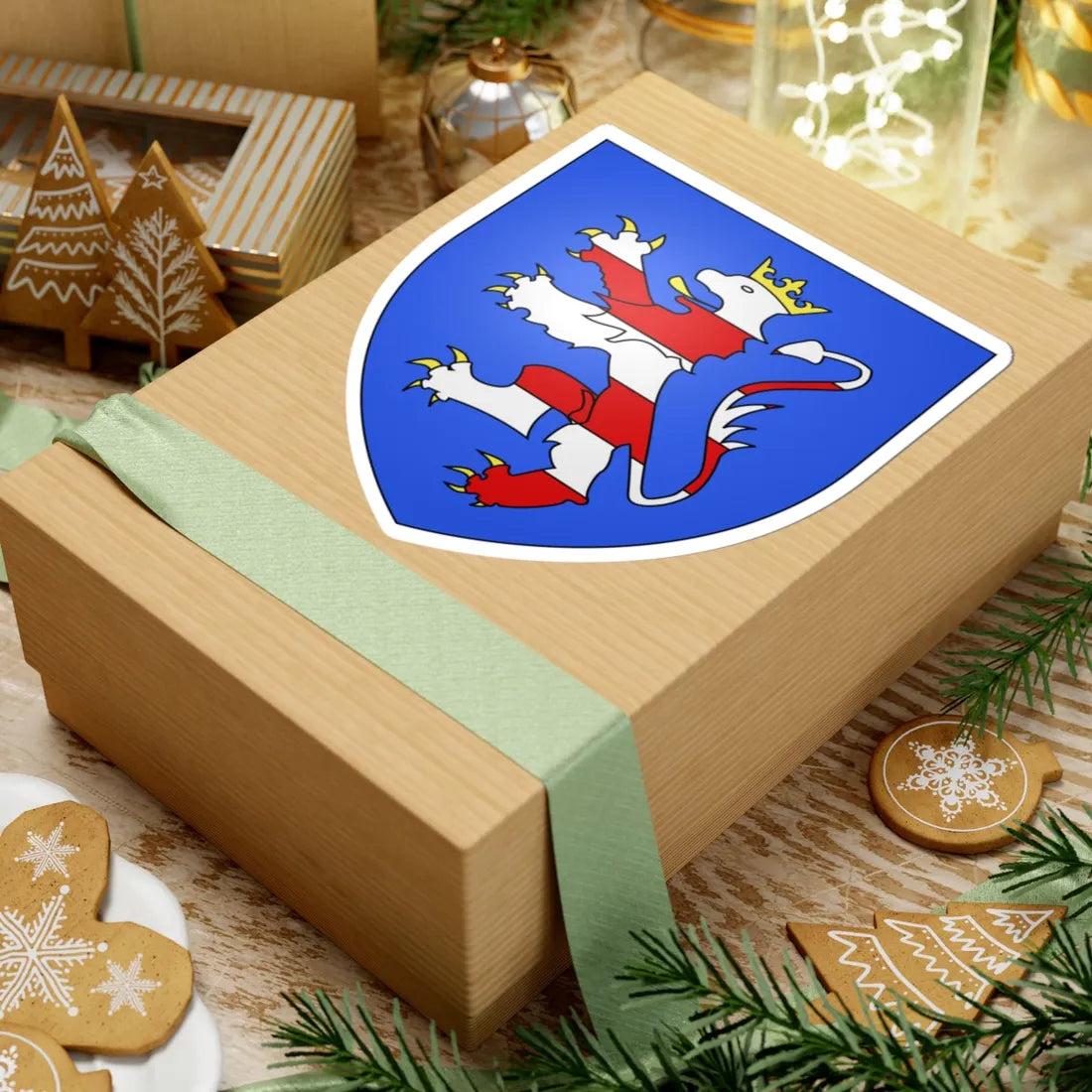 Blason abbaye be Sint-Baafs Gent (Belgium) (Coat of Arms) STICKER Vinyl Kiss-Cut Decal - The Sticker Space