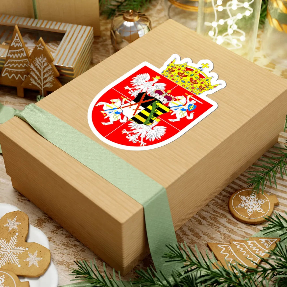 Blason Auguste II de Pologne 1670-1733 (Lithuania) (Coat of Arms) STICKER Vinyl Kiss-Cut Decal - The Sticker Space