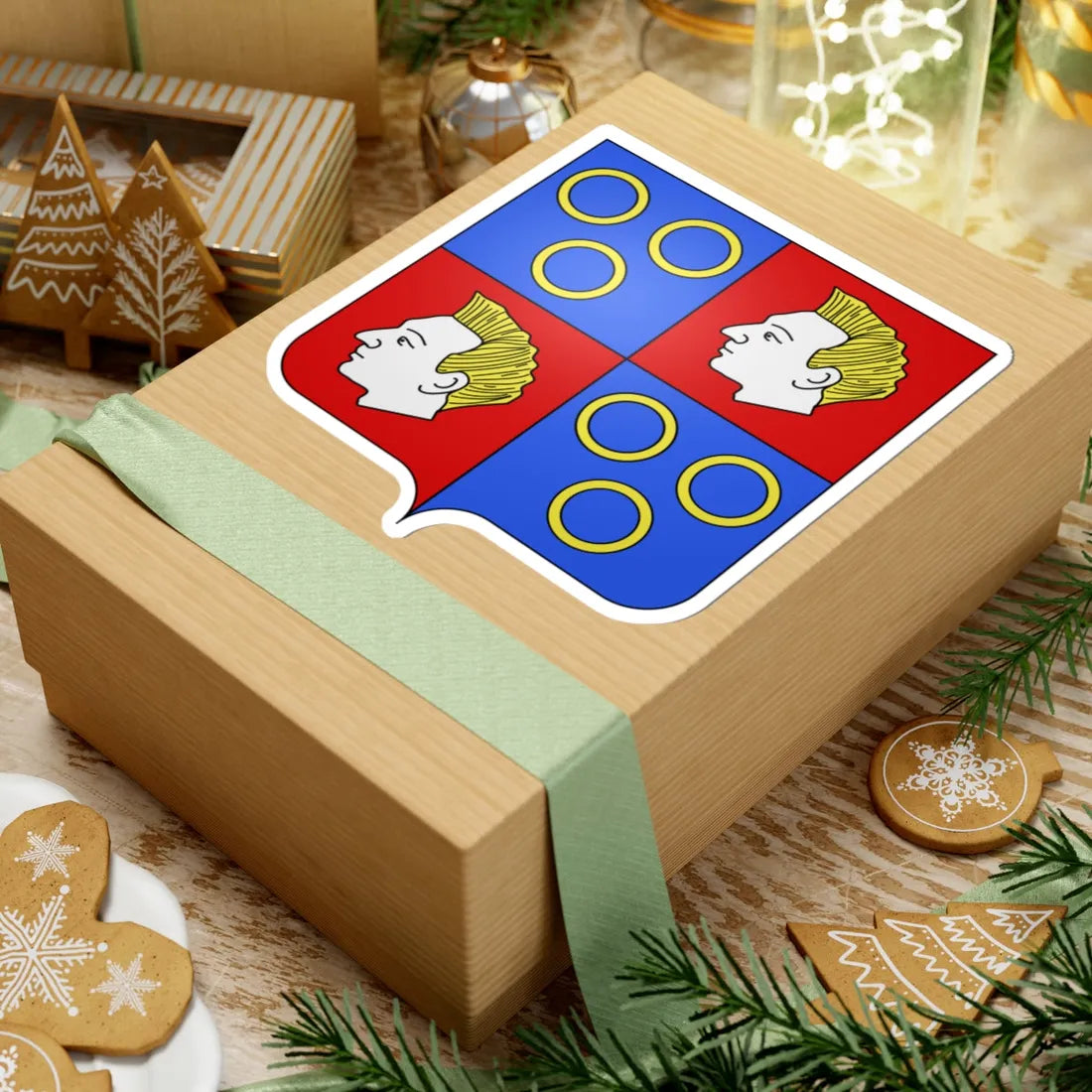 Blason famille fr Ango de la Motte-Ango de Flers 2 (France) (Coat of Arms) STICKER Vinyl Kiss-Cut Decal - The Sticker Space