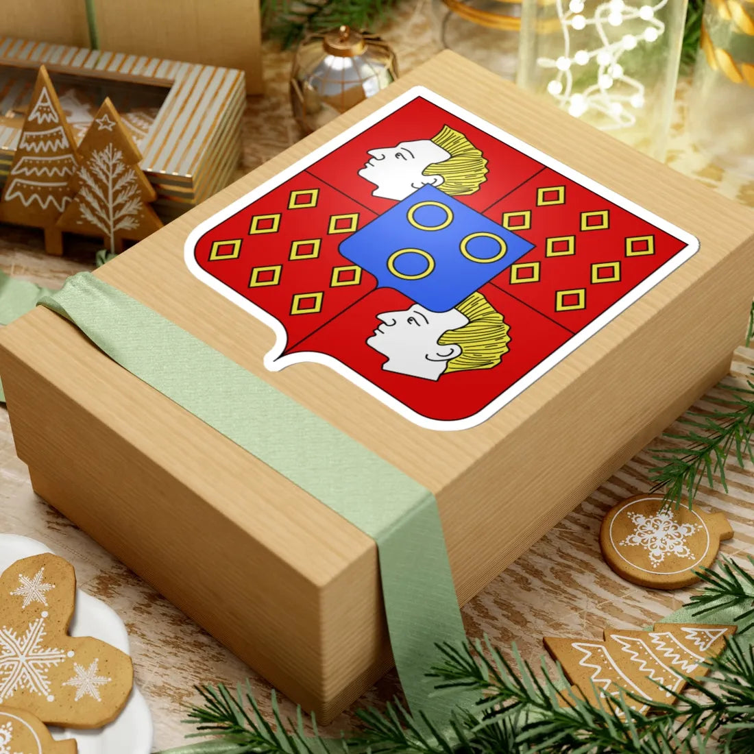 Blason famille fr Ango de la Motte-Ango de Flers (France) (Coat of Arms) STICKER Vinyl Kiss-Cut Decal - The Sticker Space