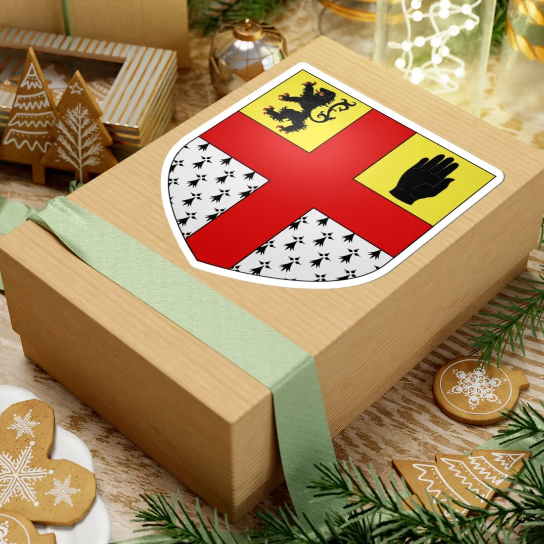 Blason famille fr Jean Raymond Charles Bourke comte (Ireland) (Coat of Arms) STICKER Vinyl Kiss-Cut Decal - The Sticker Space