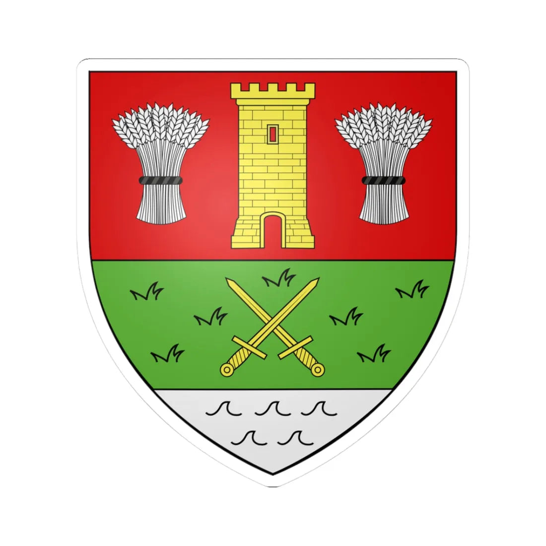 Blason ville ca La Prairie (Canada) (Coat of Arms) STICKER Vinyl Kiss-Cut Decal - The Sticker Space