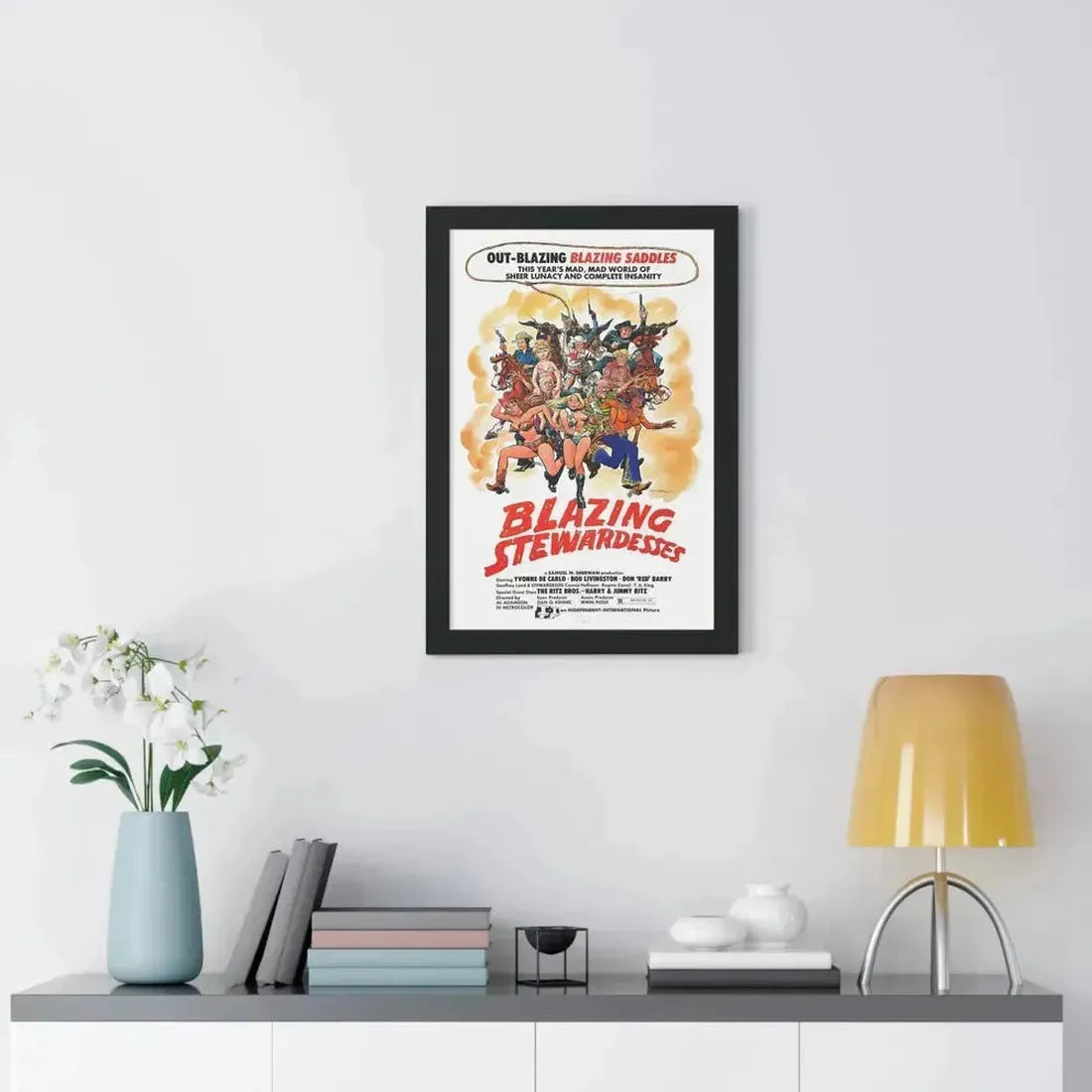 BLAZING STEWARDESSES 1975 - Framed Movie Poster - The Sticker Space