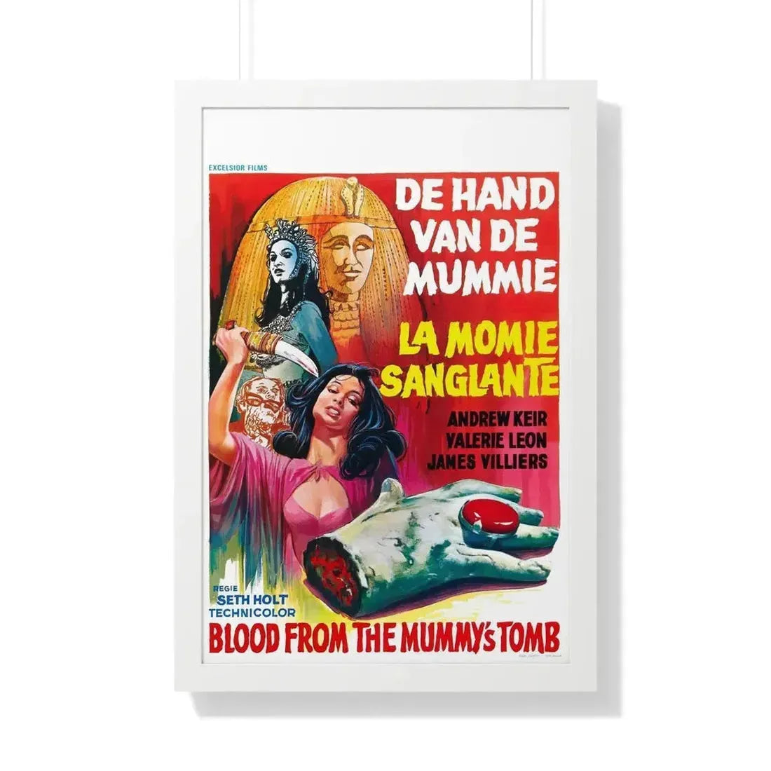 BLOOD FROM THE MUMMY'S TOMB (BELGIAN) 1971 - Framed Movie Poster - The Sticker Space