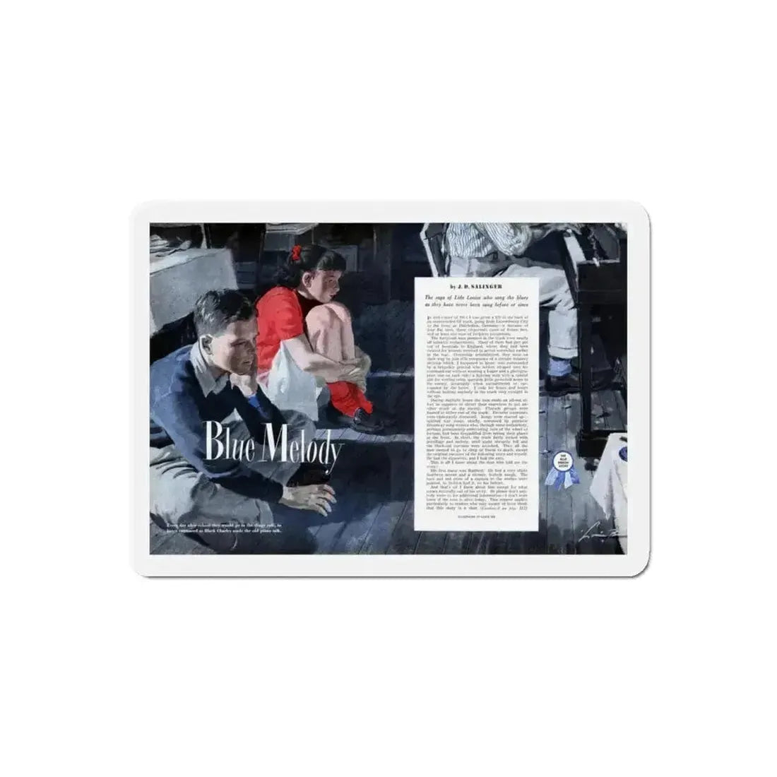 Blue Melody, Cosmopolitan, September 1948 (Magazine Illustration) Refrigerator Magnet - The Sticker Space