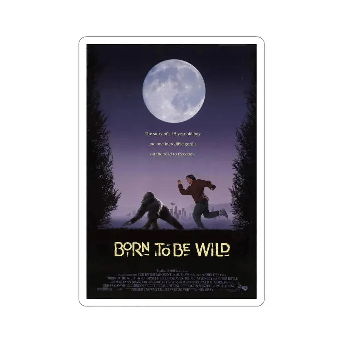 Born To Be Wild 1995 Movie Poster STICKER Vinyl Die-Cut Decal - The Sticker Space