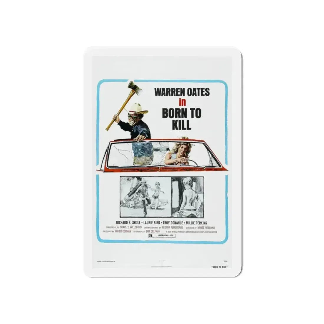 BORN TO KILL 1974 Movie Poster - Refrigerator Magnet - The Sticker Space