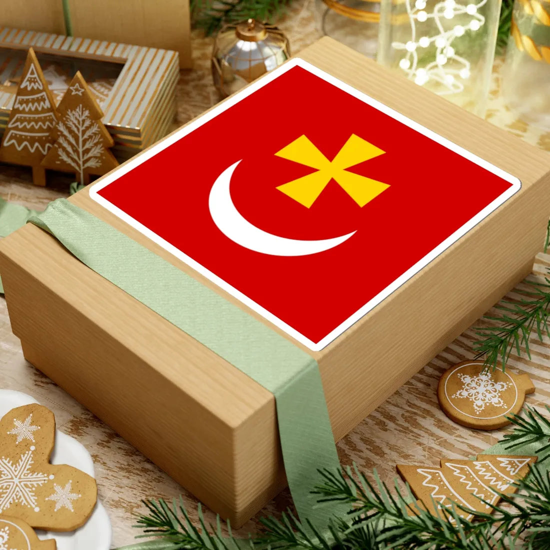 Borzna flag (Ukraine) STICKER Vinyl Kiss-Cut Decal - The Sticker Space