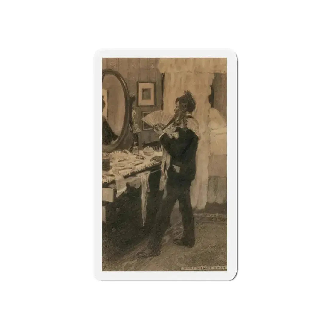 Boy Playing Dress-Up, story illustration (Magazine Illustration) Refrigerator Magnet - The Sticker Space