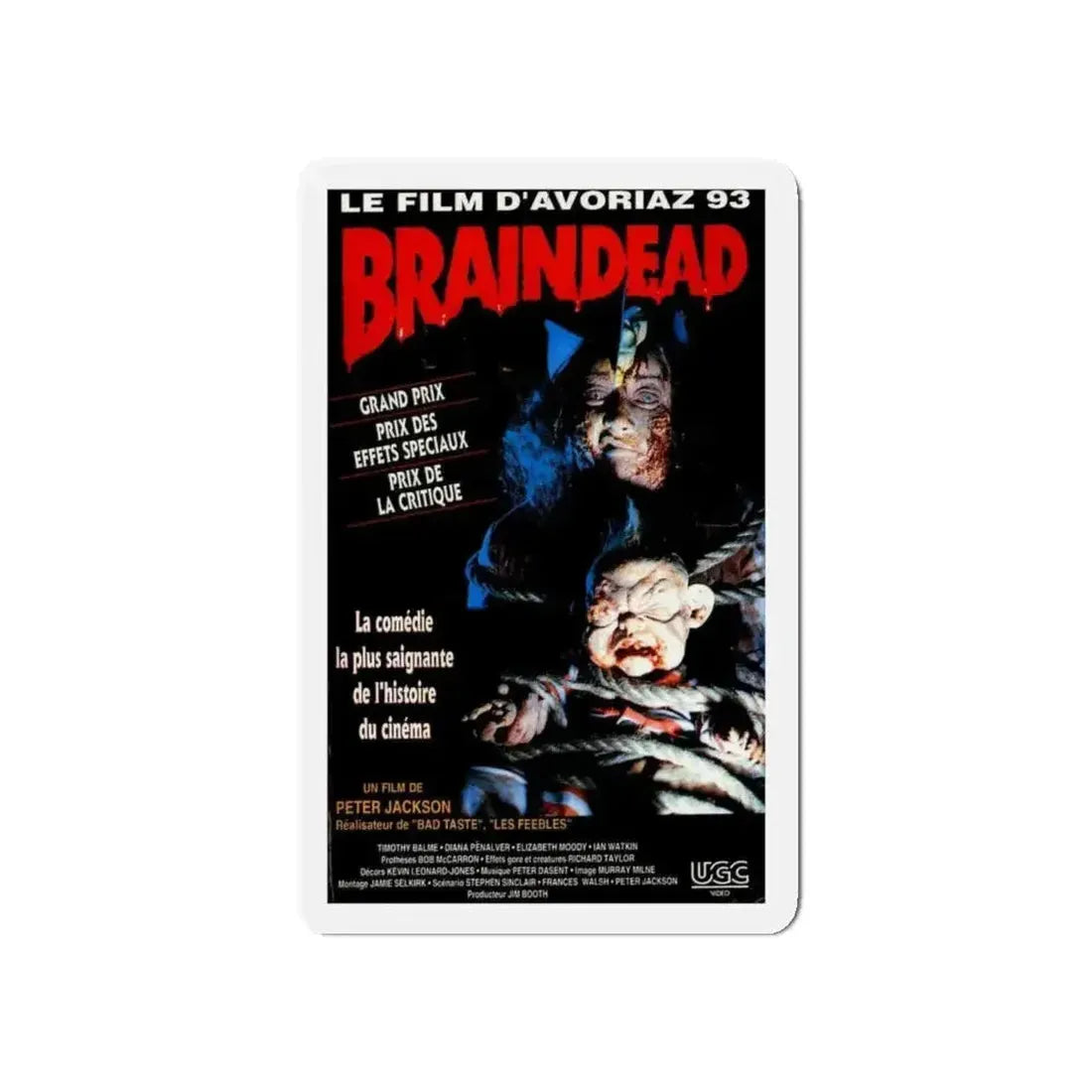 BRAINDEAD (DEAD ALIVE) - FRENCH 1992 Movie Poster - Refrigerator Magnet - The Sticker Space