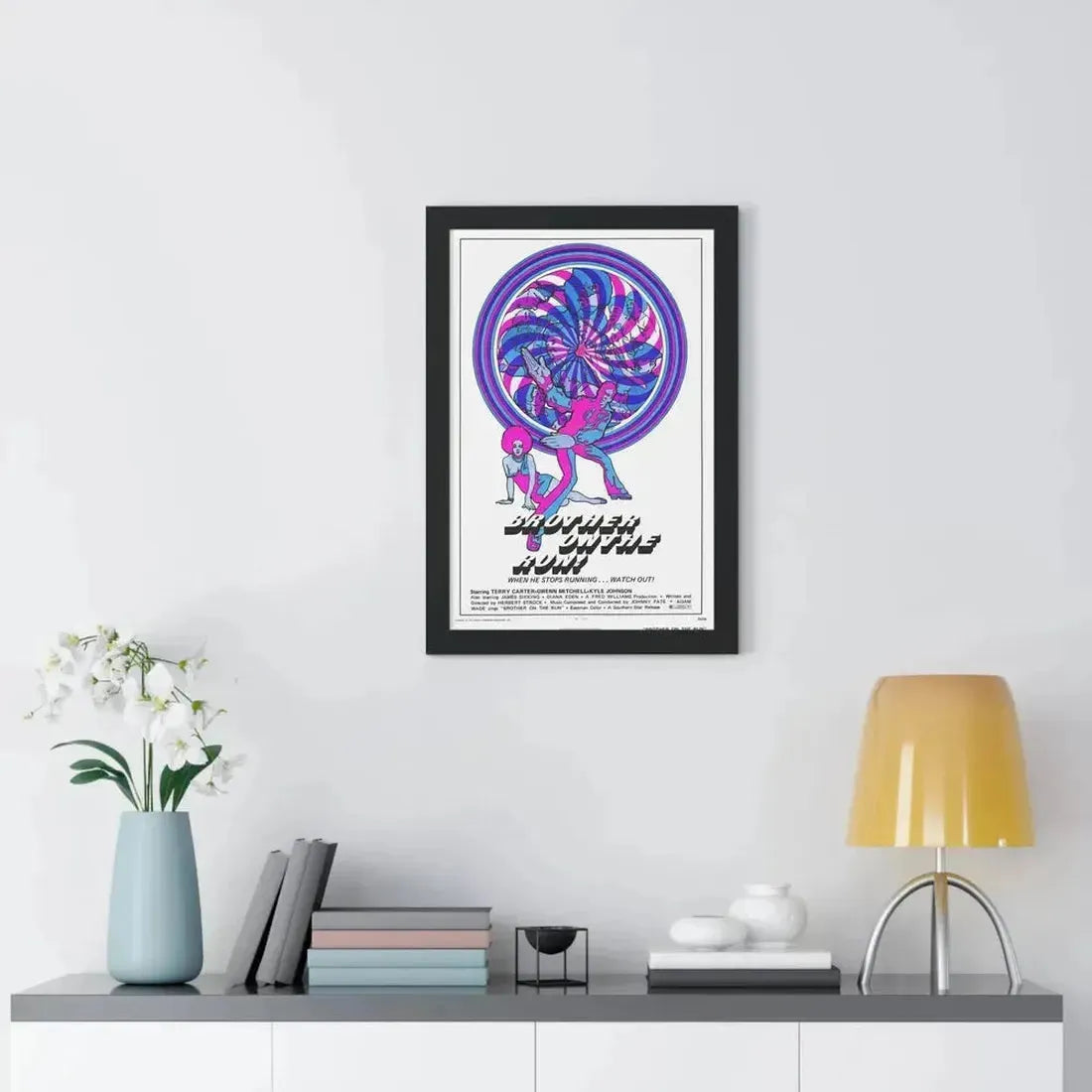 BROTHER ON THE RUN 1973 - Framed Movie Poster - The Sticker Space