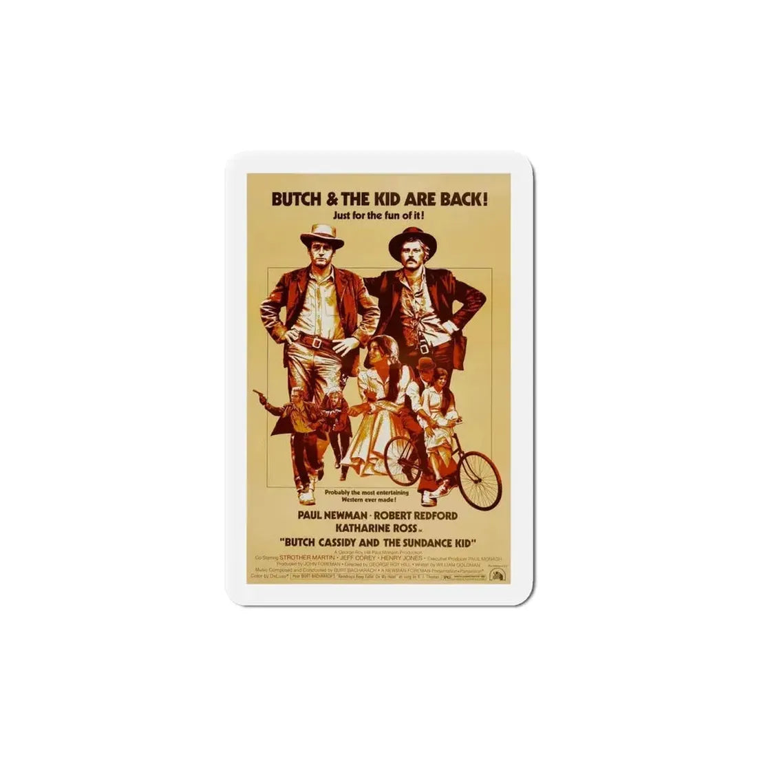 Butch Cassidy and the Sundance Kid 1969 Movie Poster Refrigerator Magnet - The Sticker Space