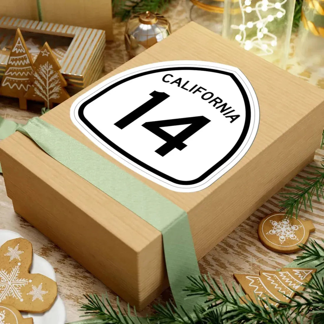 California 14 1957 (California) (Road Sign) STICKER Vinyl Kiss-Cut Decal - The Sticker Space