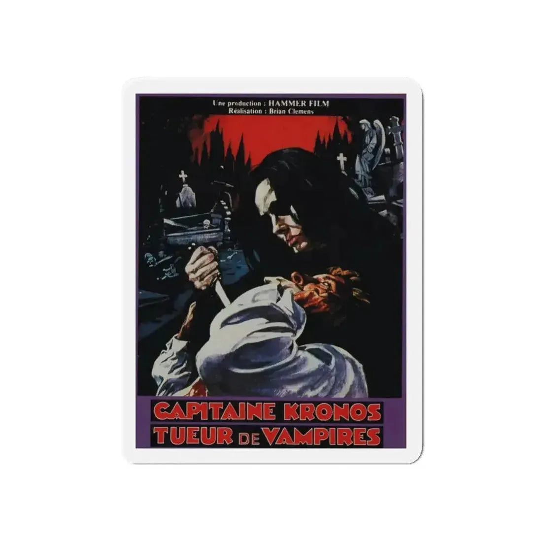 CAPTAIN KRONOS VAMPIRE HUNTER (FRENCH) 1974 Movie Poster - Refrigerator Magnet - The Sticker Space