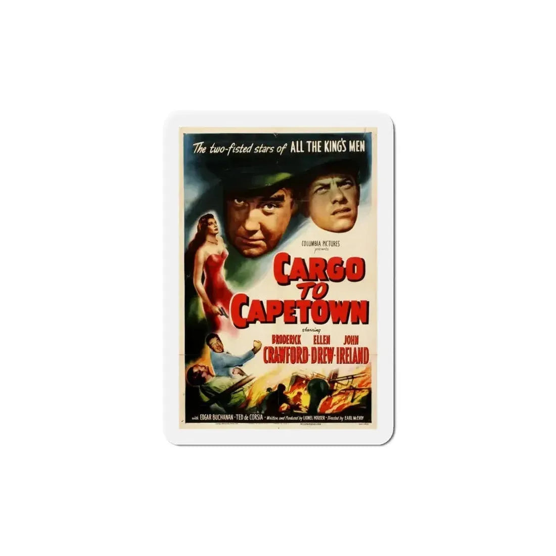 Cargo to Capetown 1950 Movie Poster Refrigerator Magnet - The Sticker Space