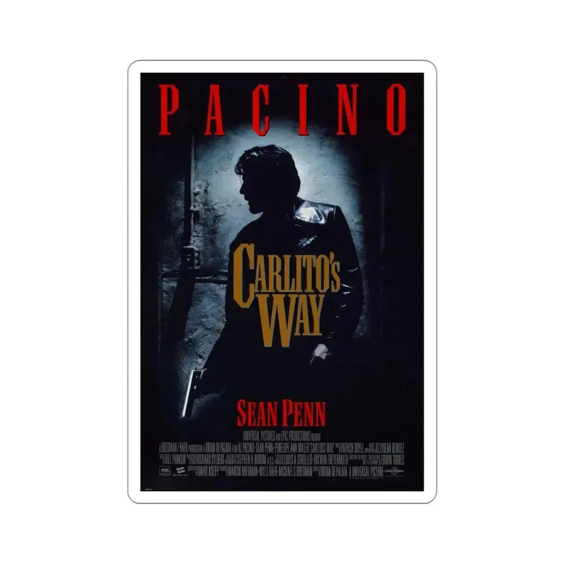 Carlitos Way 1993 Movie Poster STICKER Vinyl Die-Cut Decal - The Sticker Space