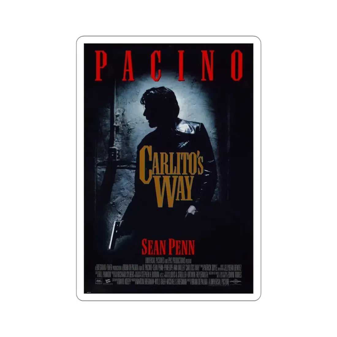 Carlitos Way 1993 Movie Poster STICKER Vinyl Die-Cut Decal - The Sticker Space