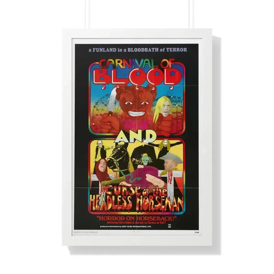 CARNIVAL OF BLOOD + CURSE OF THE HEADLESS HORSEMAN 1970 - Framed Movie Poster - The Sticker Space