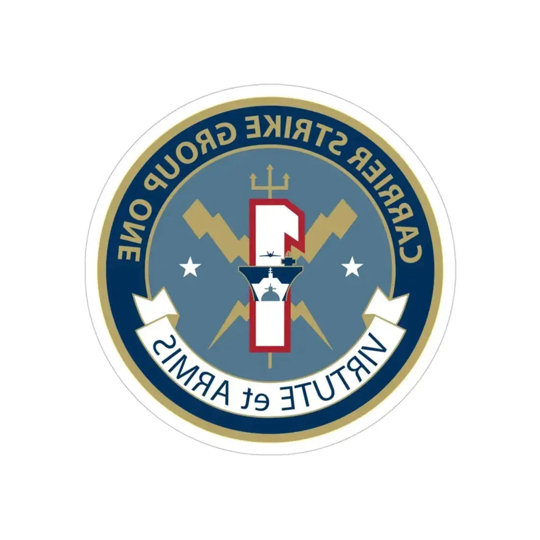 Carrier Strike Group 1 (U.S. Navy) REVERSE PRINT Transparent Die-Cut STICKER - The Sticker Space