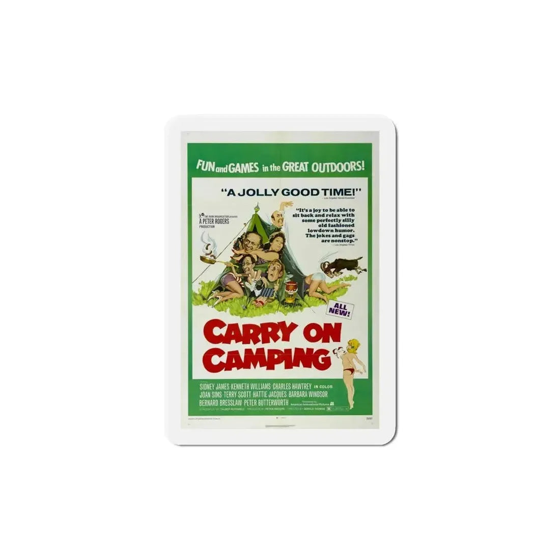 Carry on Camping 1971 Movie Poster Refrigerator Magnet - The Sticker Space