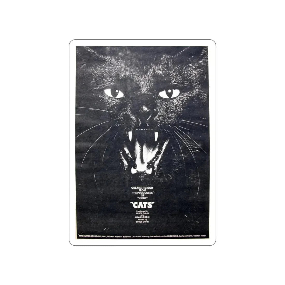 CATS (NEVER PRODUCED) 1977 Movie Poster STICKER Vinyl Die-Cut Decal - The Sticker Space